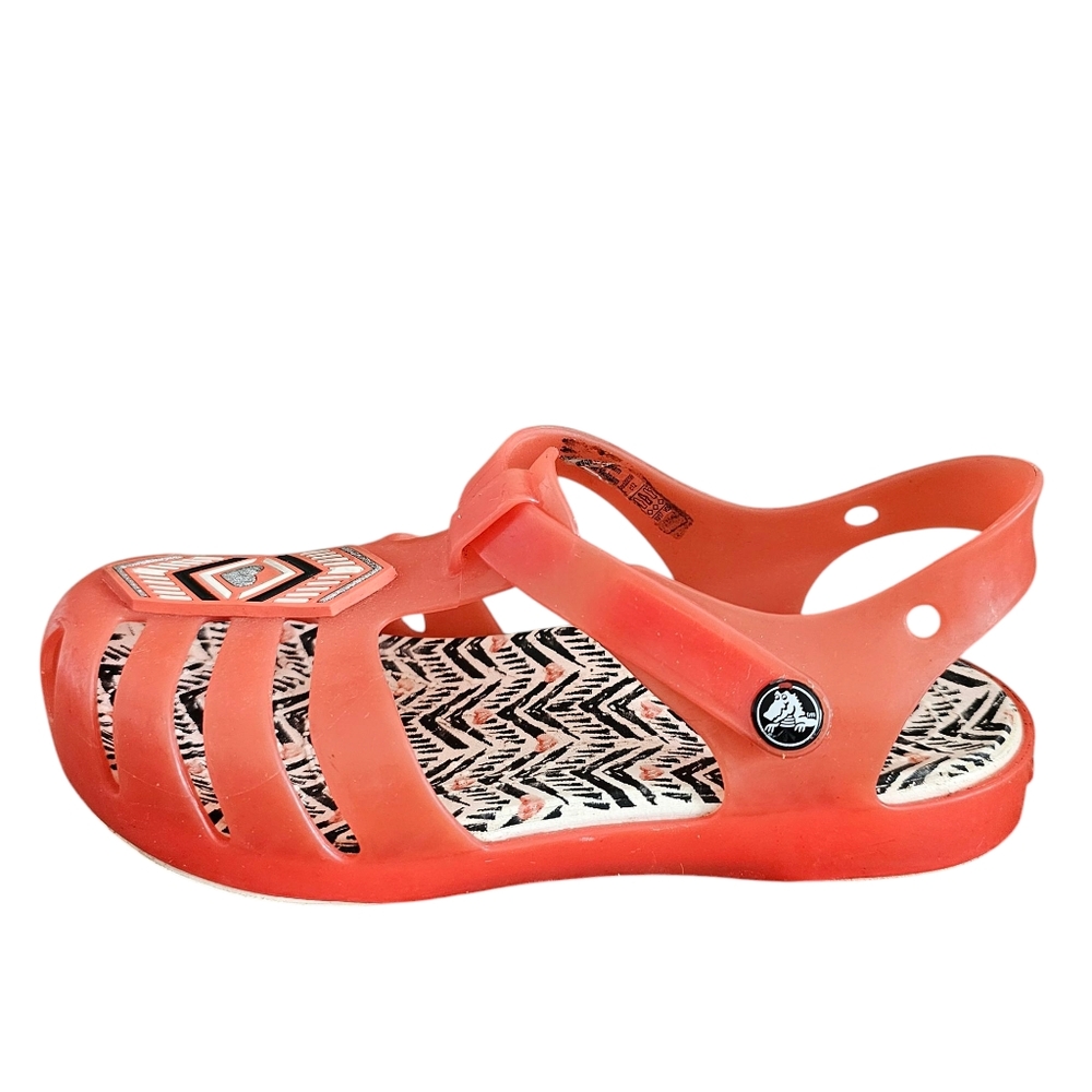 Crocs Girls Drew X Isabella Sandals Shoes Tomato Red White Size C2